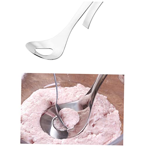 PartyKindom Fleischbällchen Löffel mit U Förmigem Langem Griff nicht Haftendes Fleischklößchen Werkzeug für Einfache Zeitsparende Fleischbällchenherstellung Oval Geformte Schöpfkelle für Form von PartyKindom