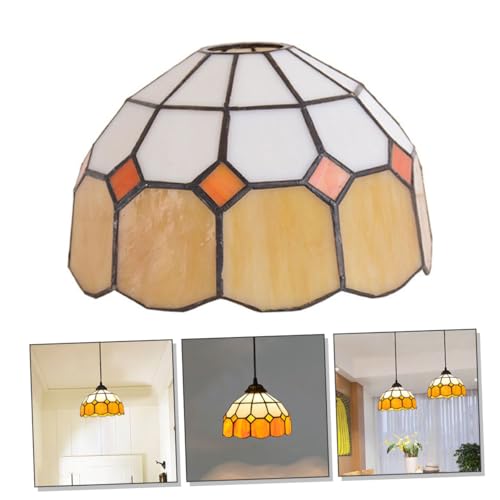 PartyKindom Gelber Retro Lampenschirm aus Glas Europäischer Stil Langlebiger Lampenschirm Geeignet für Fassung Mediterraner Farbton Dekorativer Decken Wandleuchtenzubehör PartyKindom Gelber Retro Lampenschirm aus Glas Europäischer Stil Langlebiger Lampenschirm Geeignet für Fassung Mediterraner Farbton Dekorativer Decken Wandleuchtenzubehör von PartyKindom