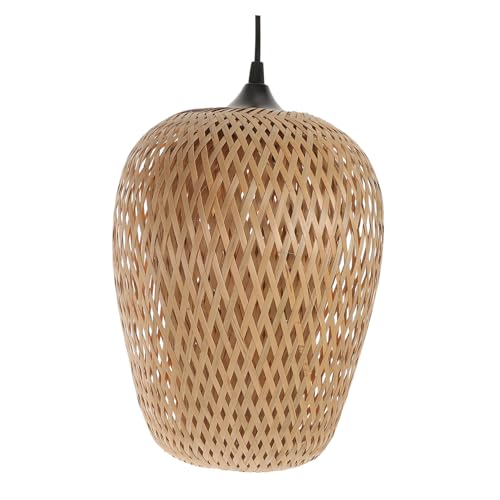 PartyKindom Gewebte Hängeleuchte Rustikaler Pendelleuchter Deckenlampe für Wohnzimmer Esszimmer Restaurant Natürliche Handgefertigte Lampe von PartyKindom