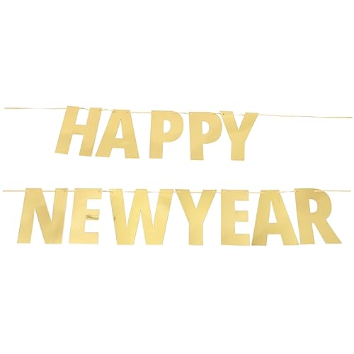 PartyKindom Glänzendes Happy Year Banner aus Papier Festliche Neujahrsdekoration Hängende Partygirlande für Innen und Außen Einfache Anbringung Stilvolle Silvester Deko PartyKindom Glänzendes Happy Year Banner aus Papier Festliche Neujahrsdekoration Hängende Partygirlande für Innen und Außen Einfache Anbringung Stilvolle Silvester Deko von PartyKindom