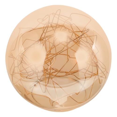 PartyKindom Glas Lampenschirm Kugelform Ersatzschirm für Deckenleuchte Ømm Bernsteinfarben mit Goldlinie Langlebiger Lampenschirm aus Glas für Wohnzimmer Schlafzimmer Einfache Montage von PartyKindom