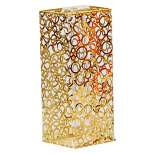 PartyKindom Goldene Metallblumenvase mit Glasröhre Minimalistischer Hydroponik Blumentopfständer für Wohn und Schlafzimmer Stabiler Eisenrahmen Vielseitig für Trocken und Wasserpflanzen von PartyKindom