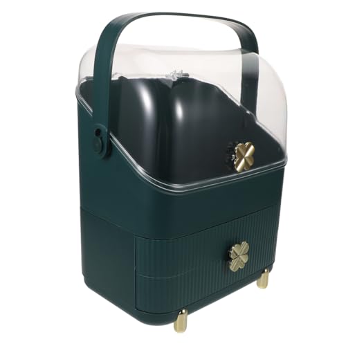 PartyKindom Großer Makeup Organizer mit Schubladen Kunststoff Staubdicht Großer Stauraum für Kosmetik und Hautpflege Tragbar mit Griff für Badezimmer Schminktisch und Kommode Peacock von PartyKindom