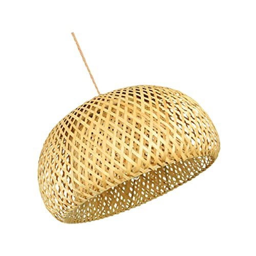 PartyKindom Hängelampe mit Rattan Lampenschirm Rustikaler Deckenlampenbezug für Wohnzimmer Schlafzimmer und Restaurant Natürliche und Warme Lichtatmosphäre Handgefertigt für Verschiedene von PartyKindom