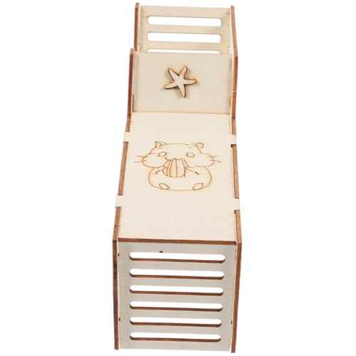 PartyKindom Hamster Holzversteck Kleines Haustierhaus Warmes Rückzugsort Spielhaus für Zwerghamster Mäuse Geräumiger Unterschlupf Natürlicher Kleintier Unterschlupf Ausruhen von PartyKindom