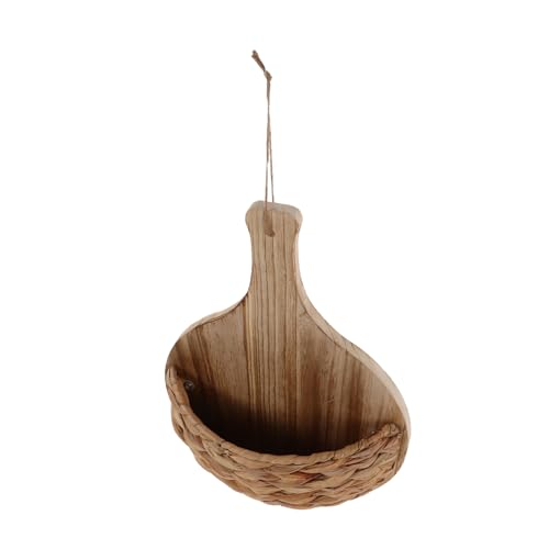 PartyKindom Handgefertigter Woven Wall Basket Wandkorb Handgewebter Hängekorb für Pflanzen und Aufbewahrung Platzsparend Rustikaler Landhausstil Dekorativer Wandblumenkorb für Wohn und von PartyKindom
