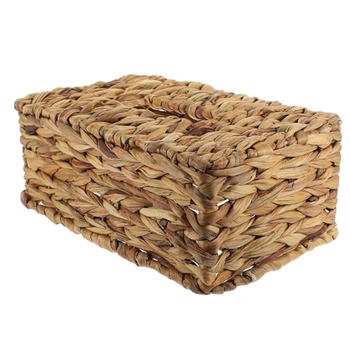 PartyKindom Handgewebte Gewebte Tissue Box Dekorativer Taschentuchspender für Tisch Rechteckiges Design für Landhausstil Platzsparend und Vielseitig von PartyKindom