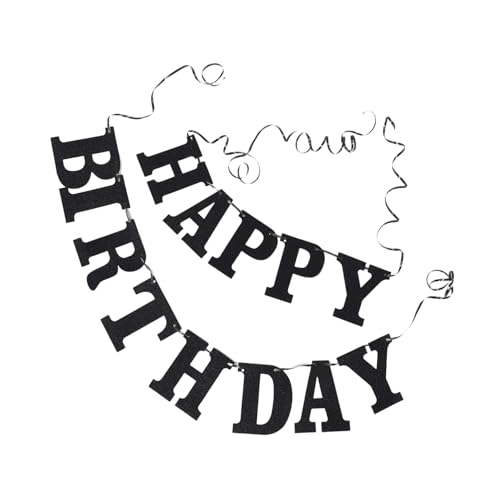 PartyKindom Happy Birthday Banner Schwarz Goldfolie Kindergeburtstag Wimpelkette Cartoon Swallowtail Papier Wiederverwendbar Partydekoration für Mädchen und Erwachsene PartyKindom Happy Birthday Banner Schwarz Goldfolie Kindergeburtstag Wimpelkette Cartoon Swallowtail Papier Wiederverwendbar Partydekoration für Mädchen und Erwachsene von PartyKindom