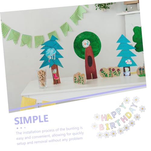 PartyKindom Happy Birthday Banner Teilig Papier Wimpelkette mit Blumenmotiv Kindergeburtstag Dekoration Partyhänger für Fröhliche Geburtstagsfeier und Lebendige Partydeko PartyKindom Happy Birthday Banner Teilig Papier Wimpelkette mit Blumenmotiv Kindergeburtstag Dekoration Partyhänger für Fröhliche Geburtstagsfeier und Lebendige Partydeko von PartyKindom