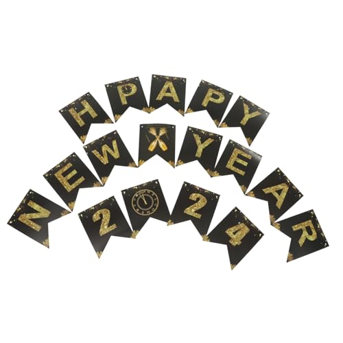 PartyKindom Happy Year Banner Party Deko Papierbanner Neujahrs Flaggen Girlande für Wand Garten Büro Festlich Sicher Dekorativ für Silvester Familienfeier und Fotohintergrund PartyKindom Happy Year Banner Party Deko Papierbanner Neujahrs Flaggen Girlande für Wand Garten Büro Festlich Sicher Dekorativ für Silvester Familienfeier und Fotohintergrund von PartyKindom