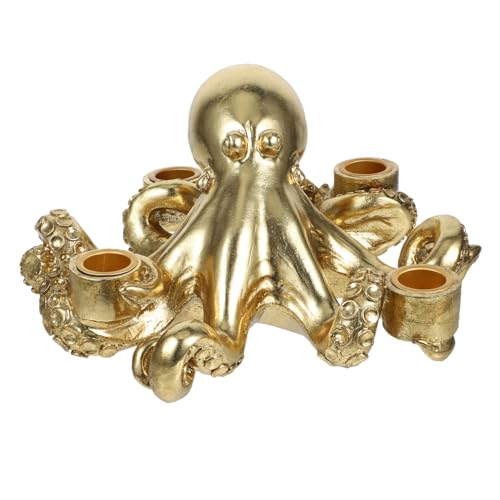 PartyKindom Harz-kerzenhalter, Oktopus-förmiger Kerzenhalter, Tierstatue, Kerzenständer, Dekoration, Schreibtisch-Ornament von PartyKindom
