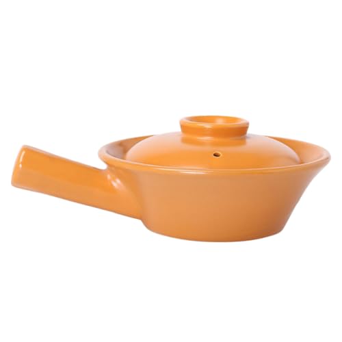 PartyKindom Hitzebeständiger Keramik Milchtopf mit Hohem Griff Kleiner Vielseitiger Casserole für Gasherd zum Kochen von Babybrei Suppe Reis und Nudeln Robustes Material für Offene Flamme von PartyKindom