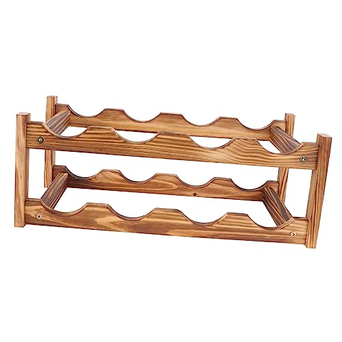 PartyKindom Holz Weinregal Doppelschicht Weinständer für Flaschen Eleganter Flaschenhalter aus Massivem für Zuhause Bar Restaurant und Kreatives PartyKindom Holz Weinregal Doppelschicht Weinständer für Flaschen Eleganter Flaschenhalter aus Massivem für Zuhause Bar Restaurant und Kreatives von PartyKindom