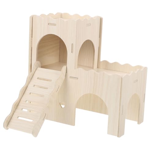 PartyKindom Holz wellenhaus für Meerschweinchen und Hamster mit Leiter DIY kleintierhaus Ausruhen Langlebiges Nagetierversteck für Kleine Haustiere für Bewegungsfreudige Kleintiere PartyKindom Holz wellenhaus für Meerschweinchen und Hamster mit Leiter DIY kleintierhaus Ausruhen Langlebiges Nagetierversteck für Kleine Haustiere für Bewegungsfreudige Kleintiere von PartyKindom
