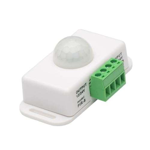 PartyKindom Infrarot Pir Bewegungsmelder Schalter Dc Einstellbarer Motion Sensor für LED Beleuchtung Energiesparender Bewegungsmelder für Schrank Treppe Küche Weiß von PartyKindom