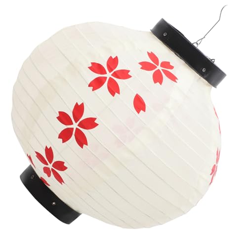 PartyKindom Japanische Stofflaterne Wasserdichtes Kirschblüten Design für Restaurant und Esszimmer Deko Beige Outdoor Indoor Hängelaterne Japanische Laterne mit Elegantem Stil für von PartyKindom