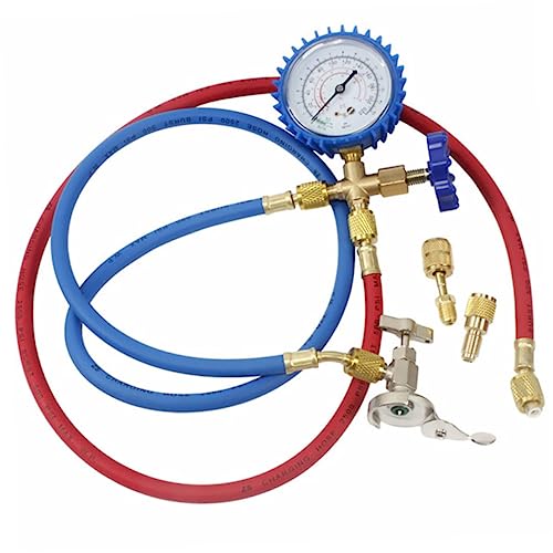 PartyKindom Kältemittel Manometer Set für Auto-klimaanlagen Reparaturwerkzeug mit Druckmessgerät Adaptern und Dosenöffner Geeignet für C von PartyKindom