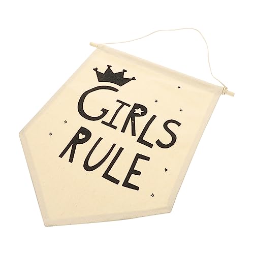 PartyKindom Kinderzimmer Wandbehang Baumwoll Canvas Wanddekoration mit Buchstabenmuster Kreatives Wandbild für Mädchen Langlebig und Dekorativ Geeignet für Zuhause Kindergarten und Schule von PartyKindom