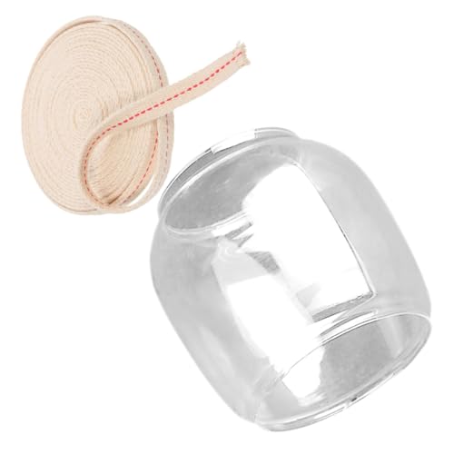 PartyKindom Klarer Glas lampenschirm für Öl lampe Hitzebeständiger Rundkamin mit Langlebigem Baumwoll docht Vintage stil Ersatzteil für Petroleumlampe Robust und Sicher für Outdoor und von PartyKindom