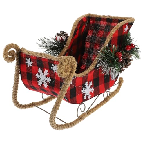 PartyKindom Klassische Weihnachts Schlitten Dekoration Tisch Desktop Modell Leichter Kompakter Schlitten Langlebiges Ornament für Festliche und Party Deko für Regal und Schreibtisch von PartyKindom