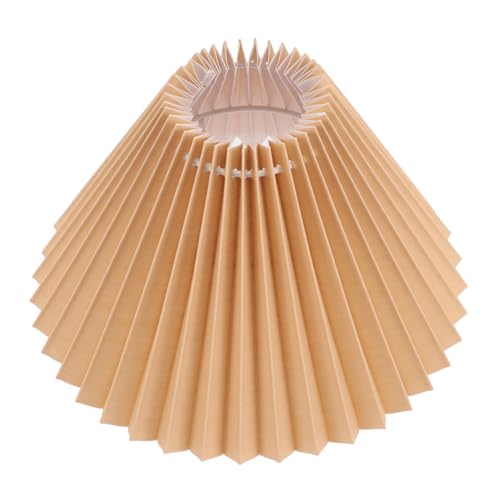 PartyKindom Kleiner Lampenschirm mit Falten Design Vintage Lampenschirm für Fassung Geeignet für Tischlampen und Stehlampen Khaki für Schlafzimmer und Wohnzimmer von PartyKindom