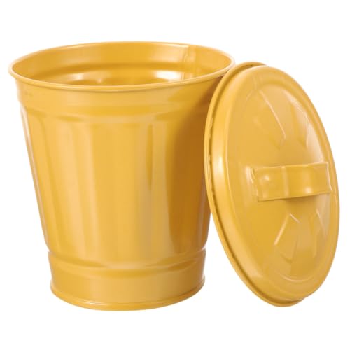 PartyKindom Kleiner Metall Mülleimer mit Deckel Robuster Stahl Abfalleimer für Schreibtisch und Büro Vielseitiger Abfallbehälter für Abfälle und Kleinteile Kompakt für Zuhause und PartyKindom Kleiner Metall Mülleimer mit Deckel Robuster Stahl Abfalleimer für Schreibtisch und Büro Vielseitiger Abfallbehälter für Abfälle und Kleinteile Kompakt für Zuhause und von PartyKindom