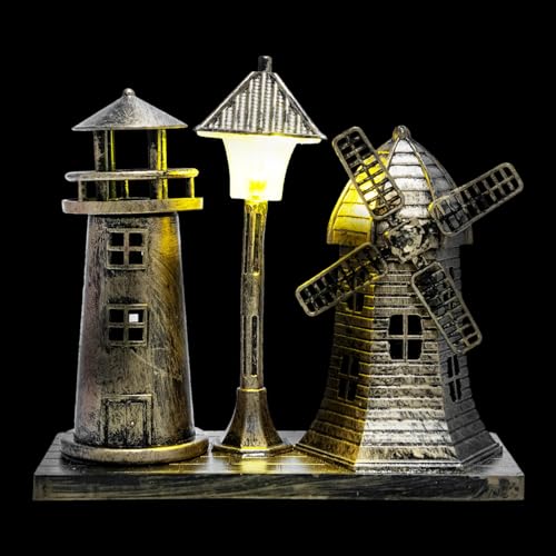 PartyKindom Kreative Straßenlaterne Nachtlicht Vintage Leuchtturm Kunst Tischlampe Dekor von PartyKindom