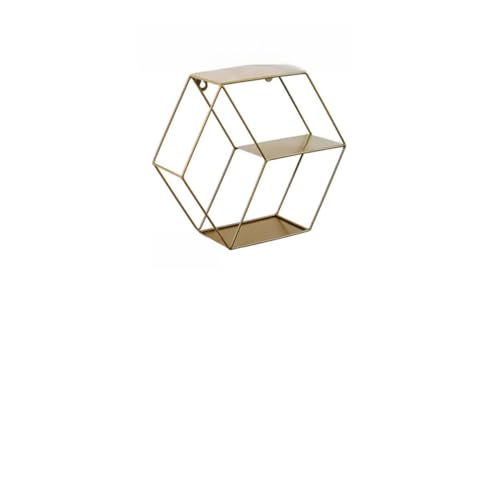 PartyKindom Kreatives Nordisches Wandregal aus Schmiedeeisen Doppelschicht Lagerregal Sechseckform Aufbewahrungsornament für Wohnzimmer Schlafzimmer Nägel PartyKindom Kreatives Nordisches Wandregal aus Schmiedeeisen Doppelschicht Lagerregal Sechseckform Aufbewahrungsornament für Wohnzimmer Schlafzimmer Nägel von PartyKindom