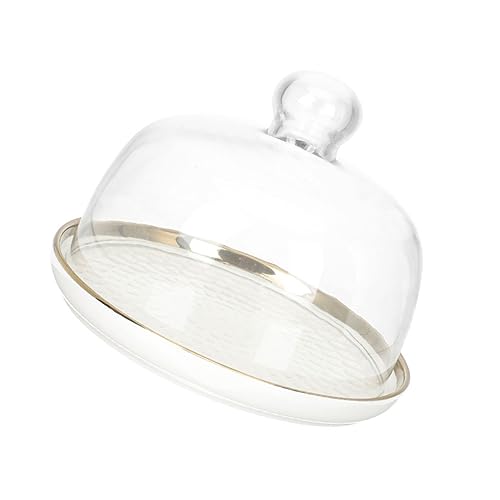 PartyKindom Kuchenplatte mit Transparentem Glasdeckel Snack Tablett aus Hochwertigem Material Dekorativ und Vielseitig für Hochzeit Geburtstag und Party Geeignet PartyKindom Kuchenplatte mit Transparentem Glasdeckel Snack Tablett aus Hochwertigem Material Dekorativ und Vielseitig für Hochzeit Geburtstag und Party Geeignet von PartyKindom