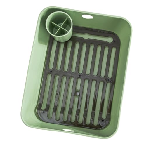 PartyKindom Küchen Aufbewahrungsbox für mit Großem Fassungsvermögen Robustem Abtropfendes Tableware Storage Rack Multifunktionaler Organizer in Grün Platzsparende Küchenorganisation von PartyKindom