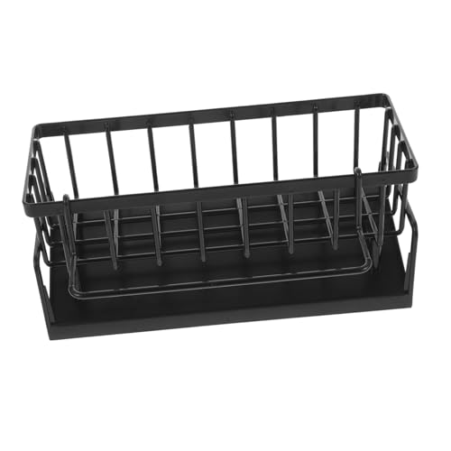 PartyKindom Küchenspüle Organizer mit Abtropfgestell Spültuch und Schwammhalter Wasserdichtes Küchenzubehör aus Robustem Platzsparendes Design für Optimale Entwässerung von PartyKindom