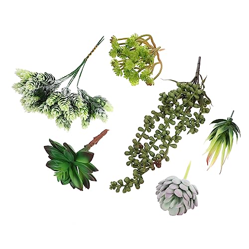 PartyKindom 6stücke Sukkulentenpflanze Dekorativ Fake Pflanze Simulation Sukkulenten Accessoire DIY Schmückt Für Wohnzimmer Küche Büro Schrank Regal Tisch von PartyKindom