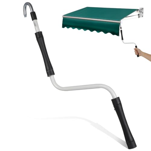PartyKindom Outdoor Sonnenschutz Regendach Mit Handkurbel Flexibles Markisen-System FüR Terrasse Balkon Und GeschäFt Robuste Konstruktion Und Einfache Bedienung von PartyKindom