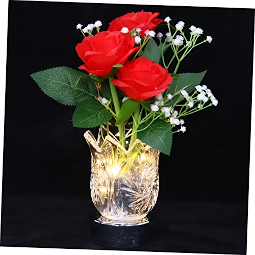PartyKindom LED Rosenblume in Vase Rote Kunstblume Nachtlicht Warmes Licht Romantische Stimmungslicht für Schlafzimmer Wohnzimmer Hochzeit Party Dekoration PartyKindom LED Rosenblume in Vase Rote Kunstblume Nachtlicht Warmes Licht Romantische Stimmungslicht für Schlafzimmer Wohnzimmer Hochzeit Party Dekoration von PartyKindom