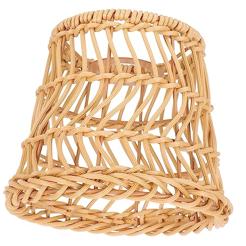 PartyKindom Lampenschirm Rattan Handgewebte Lampenabdeckung im Retro Stil Ersatz für Dekorative Deckenleuchten und Pendelleuchten Entspannte Wohnräumen von PartyKindom