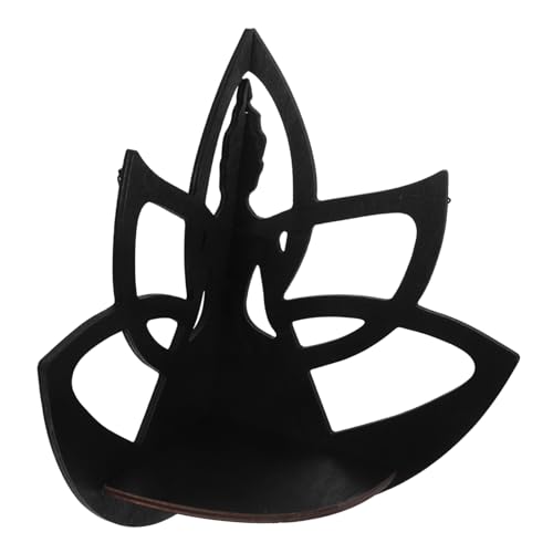 PartyKindom Lotus Wandregal aus Holz Schwebendes Eckregal mit Buddha Skulptur Dekorativer Aufbewahrungsschrank für Bücher Pflanzen und für Hotels und Gastgewerbe von PartyKindom
