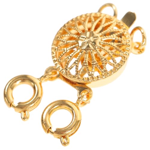 PartyKindom Mehrlagiger Schmuckverschluss Sonnenblume Goldfarben Mehrfach Kettenverbinder Schmuckhalter Damen DIY Zubehör Langlebiger Kupfer Sanfte Oberfläche Splitterfrei PartyKindom Mehrlagiger Schmuckverschluss Sonnenblume Goldfarben Mehrfach Kettenverbinder Schmuckhalter Damen DIY Zubehör Langlebiger Kupfer Sanfte Oberfläche Splitterfrei von PartyKindom