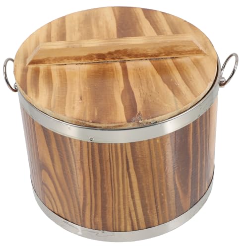 PartyKindom Mehrzweck Holz eimer mit Deckel Reisbehälter für Gedämpften Reis Kompakt und Leicht Polierte Oberfläche Küchenaufbewahrung für Haushalt und Sushi zubereitung PartyKindom Mehrzweck Holz eimer mit Deckel Reisbehälter für Gedämpften Reis Kompakt und Leicht Polierte Oberfläche Küchenaufbewahrung für Haushalt und Sushi zubereitung von PartyKindom