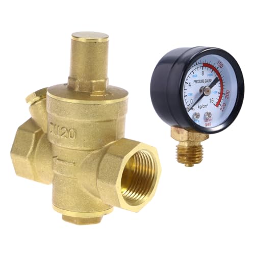 PartyKindom Messing Druckminderer Wasserregler mit Manometer Einstellbarer Wasserdruckregulierer für Hausinstallation Geeignet für Wasserfilter Solaranlagen Gasheizungen und Wasserhähne PartyKindom Messing Druckminderer Wasserregler mit Manometer Einstellbarer Wasserdruckregulierer für Hausinstallation Geeignet für Wasserfilter Solaranlagen Gasheizungen und Wasserhähne von PartyKindom