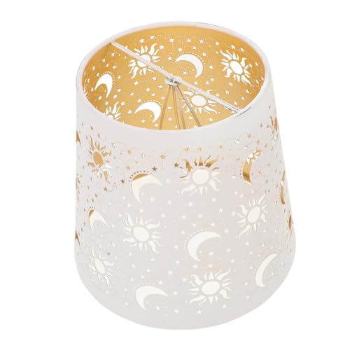 PartyKindom Metall-lampenschirm mit Lasergravur Weißes Stern-mond-motiv Langlebiger Dekorativer Lampenschirm für Wohnzimmer Schlafzimmer Kompatibel mit Steh Tischlampen Eleganter PartyKindom Metall-lampenschirm mit Lasergravur Weißes Stern-mond-motiv Langlebiger Dekorativer Lampenschirm für Wohnzimmer Schlafzimmer Kompatibel mit Steh Tischlampen Eleganter von PartyKindom