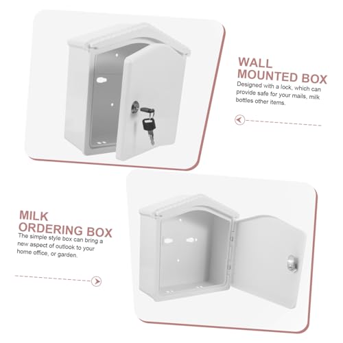 PartyKindom Milchlieferbox aus Stabilem Kunststoff mit Schloss Wandmontierbar Weiße Sichere Aufbewahrung für Milchflaschen und Pakete Praktische Verschließbare Kunststoffbox für Zuhause und PartyKindom Milchlieferbox aus Stabilem Kunststoff mit Schloss Wandmontierbar Weiße Sichere Aufbewahrung für Milchflaschen und Pakete Praktische Verschließbare Kunststoffbox für Zuhause und von PartyKindom