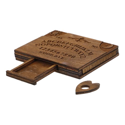 PartyKindom Miniatur Holz Spirit Board mit Einzigartigem Wahrsagemuster Tragbares Mini Brett aus Robustem Holz für Halloween Hexendeko Miniaturhaus Zubehör und Mystische Raumgestaltung von PartyKindom