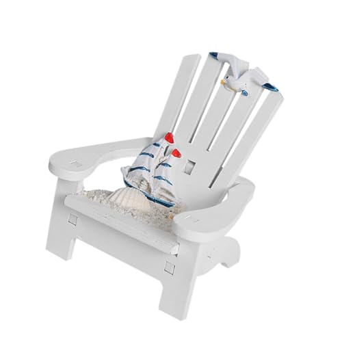 PartyKindom Miniatur Strandstuhl Deko Modell Mediterraner Weißer Mini Liegestuhl für Puppenhaus Tisch und Garten Realistische Kleine Strandstuhldekoration für Küsten und Meeresambiente von PartyKindom