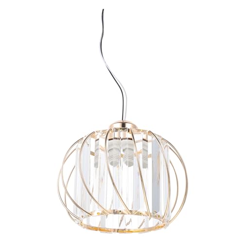 PartyKindom Moderne Single Head Glas Deckenleuchte Goldfarben Delikater Flur Balkon Hängelampe Einfach Montage Mittelloch LED kompatibel von PartyKindom