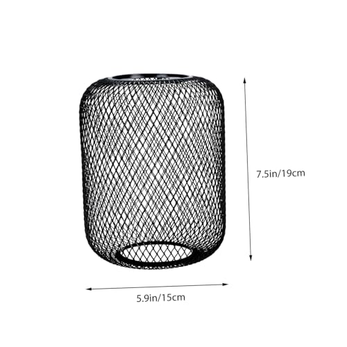 PartyKindom Moderner Schwarzer Metall Lampenschirm Hohlgearbeitetes Mesh Design Gerader Deckenleuchten abschirmung für Wohnzimmer Bar und Restaurant Einfache Montage Dekorative Hängelampe von PartyKindom