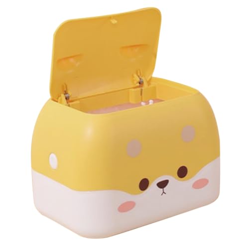 PartyKindom Multifunktionaler Mini Müllbehälter mit Abdeckung und Tissue Box Kompakter Schreibtisch Organizer Gelber Cartoon Design Abfallbehälter für Büro Zuhause Geruchsneutral und PartyKindom Multifunktionaler Mini Müllbehälter mit Abdeckung und Tissue Box Kompakter Schreibtisch Organizer Gelber Cartoon Design Abfallbehälter für Büro Zuhause Geruchsneutral und von PartyKindom