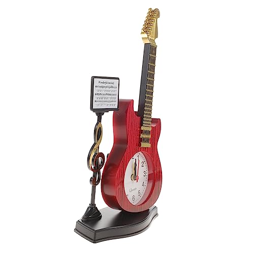 PartyKindom Musikalische Instrument Form Tischuhr Kreative Desktop Uhr für Wohn und Büroschmuck Vintage Wecker im Gitarren für Freunde und Familie und Dekorativ von PartyKindom
