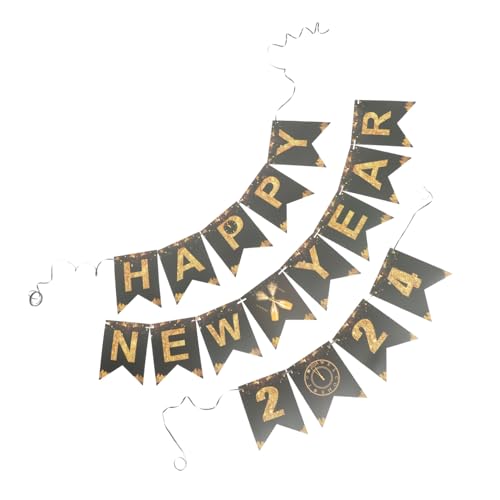 PartyKindom Neujahrs Wimpelgirlande Teilig Papierbanner Festliche Partydeko für Zuhause Hängende Silvester Dekoration mit Buntem Design als Fotohintergrund und Raumgestaltung PartyKindom Neujahrs Wimpelgirlande Teilig Papierbanner Festliche Partydeko für Zuhause Hängende Silvester Dekoration mit Buntem Design als Fotohintergrund und Raumgestaltung von PartyKindom