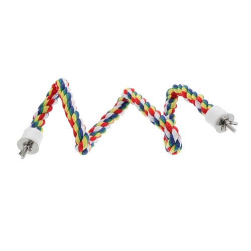 PartyKindom Papageien Drehbarer Baumwollseil Leiter Kletterseil und Sitzstange Kauspielzeug für Wellensittiche Nymphensittiche und Papageien Vielseitig für Vogelkäfige von PartyKindom