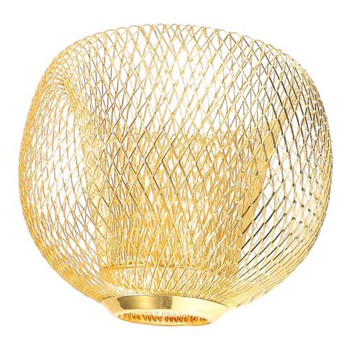 PartyKindom Pendelleuchte Lampenschirm Metall Geometrischer Mesh Lampenschirm für Hängende Deckenleuchten für Bar Küche und Wohnräume Goldfarben von PartyKindom